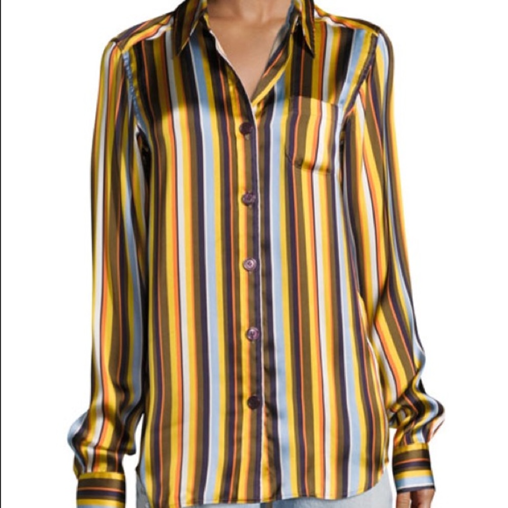 Acne Studios buse striped satin blouse